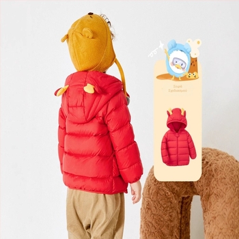 Παιδικό μπουφάν για αγόρια με πούπουλα, παιδικό παλτό, χειμώνας 2023, νέο, βρεφικό τοπ για κορίτσια, λευκό, ελαφρύ, με κουκούλα και πούπουλα