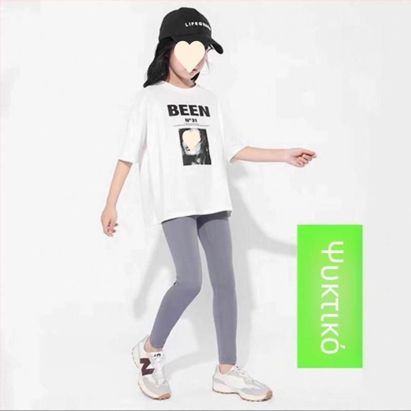 Παιδικό παντελόνι καρχαρία για κορίτσια, καλοκαιρινό, λεπτό εξωτερικό παντελόνι αδυνατίσματος, χορού με ψηλή μέση, κοντό παντελόνι γιόγκα