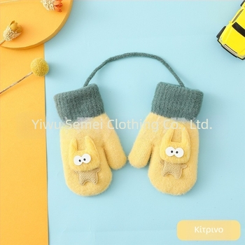 Παιδικά γάντια πλεκτά γάντια από μάλλινο ύφασμα, φθινοπωρινά και χειμωνιάτικα ζεστά γάντια, παχύρρευστα χονδρικής