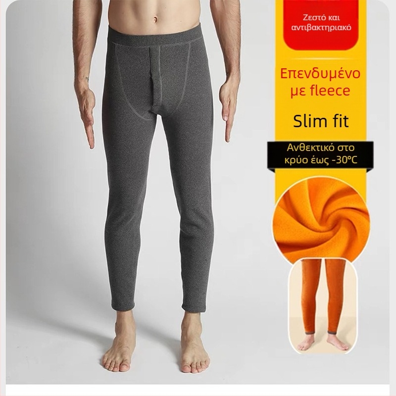 Ανδρικό παντελόνι με χοντρό ζεστό ύφασμα, Ανδρικό παντελόνι από χοντρό βαμβάκι με επένδυση από φλις, Παντελόνια Thunderpants για φθινοπωρινά ρούχα, Ανδρικό παντελόνι με επένδυση από κάτω, Χειμερινά παντελόνια για μεγάλα μεγέθη