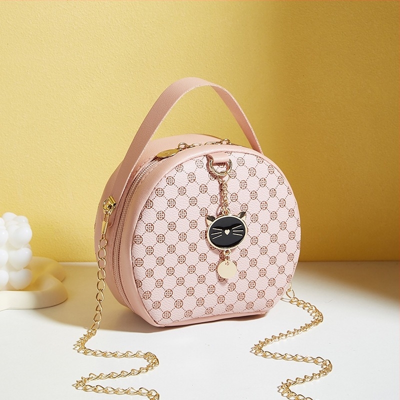 Μικρή στρογγυλή τσάντα λουλουδιών 2024 μικρή τσάντα απλή casual μικρή τσάντα κατασκευαστές εξωτερικού εμπορίου χονδρικής εκτύπωσης τσάντα εξωτερικού στυλ