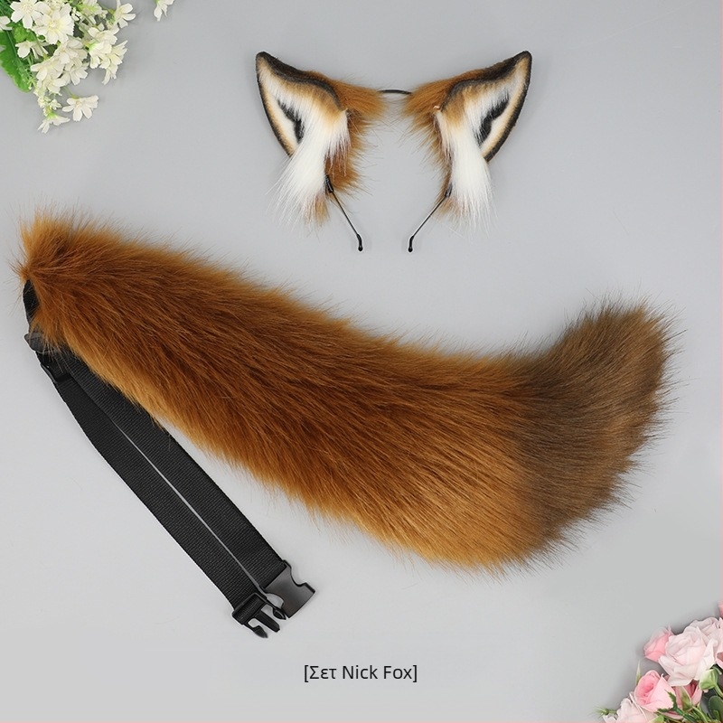 Fox Nick Headband cosplay Comic-Con Props Κοσμήματα Καπέλα Χαριτωμένο βελούδινο κεφαλόδεσμο Προσομοίωση Αυτιά Θηρίου Αξεσουάρ Μαλλιών