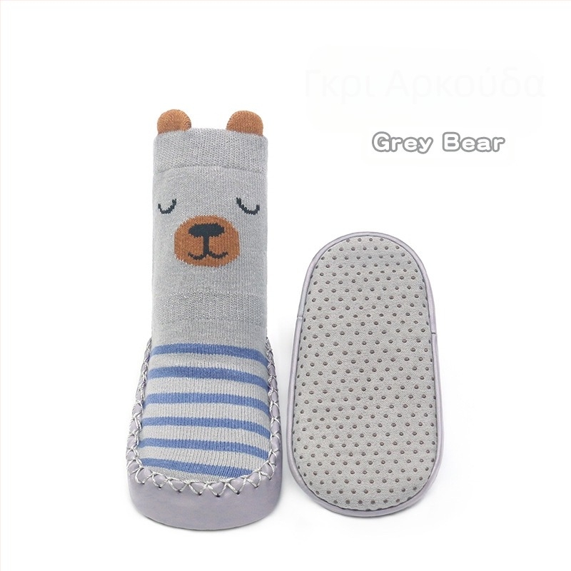 Κορεάτικα βρεφικά αντιολισθητικά παπούτσια, κάλτσες, παπούτσια, βρέφη και νήπια, κάλτσες δαπέδου με κόλλα, στερεοφωνικές κάλτσες με δερμάτινη σόλα κινουμένων σχεδίων
