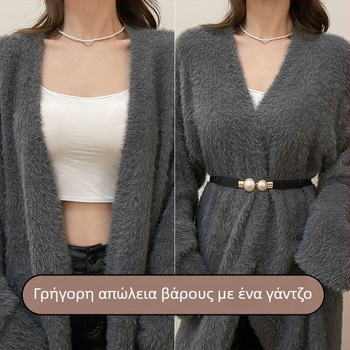 Γυναικεία ζώνη υψηλής ποιότητας, λεπτή ζώνη με ελαστική διακόσμηση, φόρεμα, παλτό, μέση, λεπτή ζώνη με μαργαριτάρια