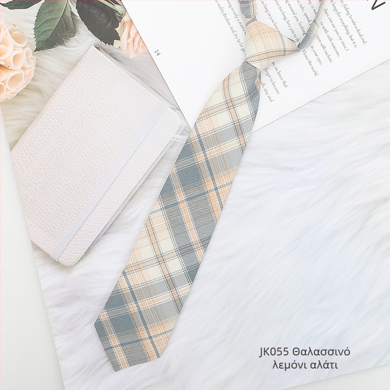 Γυναικείο καρό με μαύρο παπιγιόν σε ιαπωνικό στιλ, κολάρο με λουλούδια, κορδέλα κολεγιακού στιλ, πουκάμισο με φιόγκο, ναυτικό κοστούμι