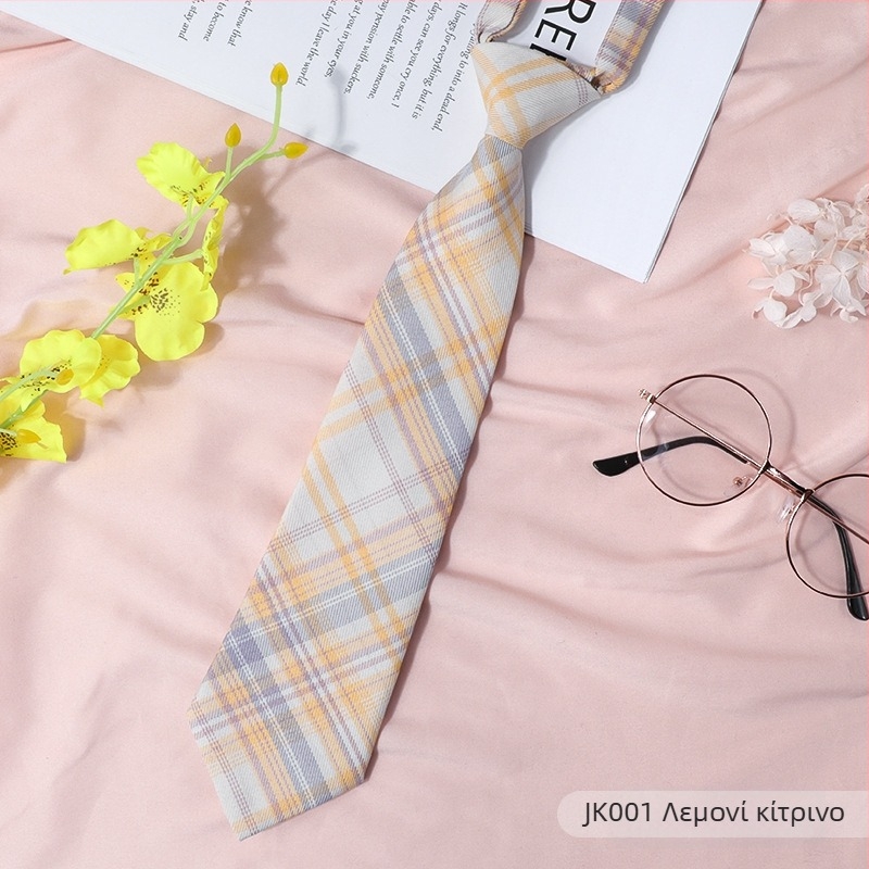 Γυναικείο καρό με μαύρο παπιγιόν σε ιαπωνικό στιλ, κολάρο με λουλούδια, κορδέλα κολεγιακού στιλ, πουκάμισο με φιόγκο, ναυτικό κοστούμι