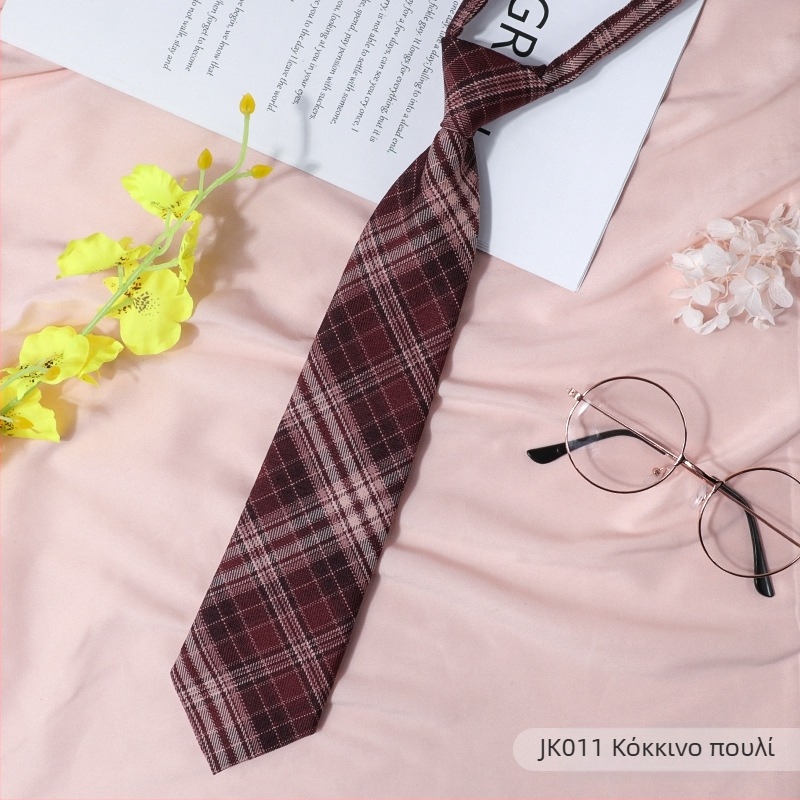 Γυναικείο καρό με μαύρο παπιγιόν σε ιαπωνικό στιλ, κολάρο με λουλούδια, κορδέλα κολεγιακού στιλ, πουκάμισο με φιόγκο, ναυτικό κοστούμι