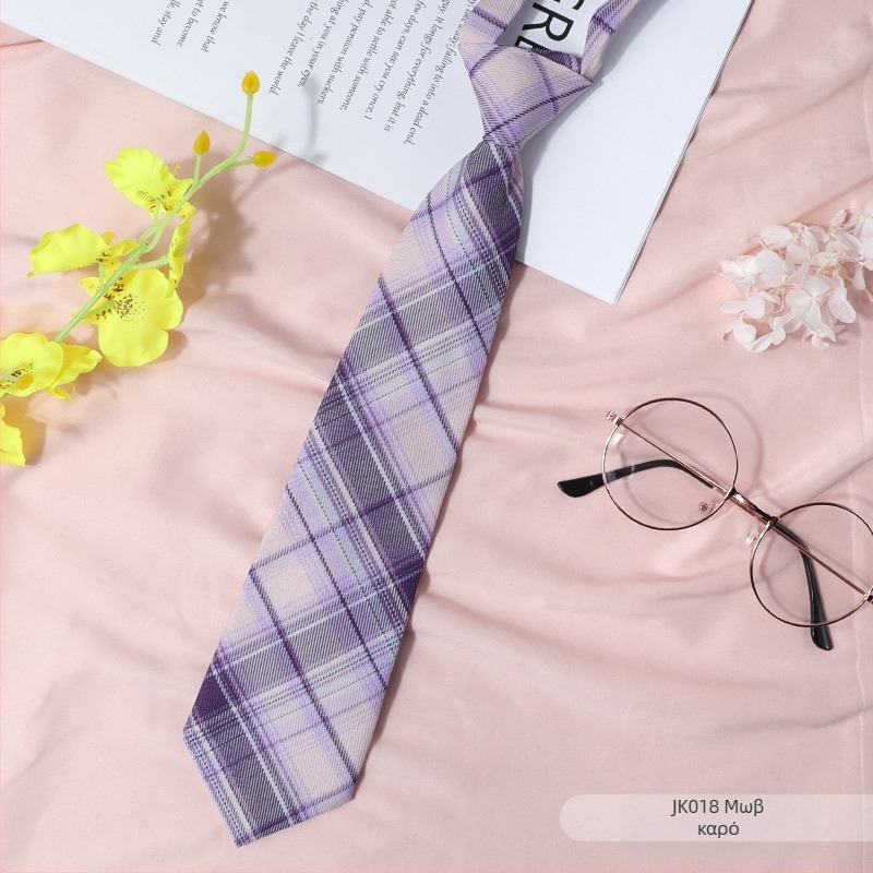 Γυναικείο καρό με μαύρο παπιγιόν σε ιαπωνικό στιλ, κολάρο με λουλούδια, κορδέλα κολεγιακού στιλ, πουκάμισο με φιόγκο, ναυτικό κοστούμι