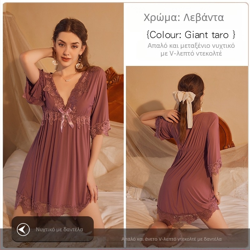 Δημοφιλές διαδικτυακό νυχτικό διασημοτήτων με δαντέλα και κέντημα από μετάξι Ice, σέξι, plus size, χαλαρό, αδυνάτισμα, σέξι νυχτικό χονδρικής