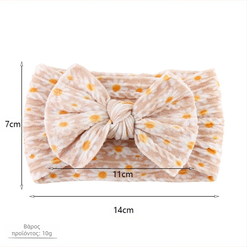 Παιδική κορδέλα μαλλιών για μωρά με πλεκτό νάιλον, διπλής στρώσης, με απαλό φιόγκο, για διασυνοριακή χρήση