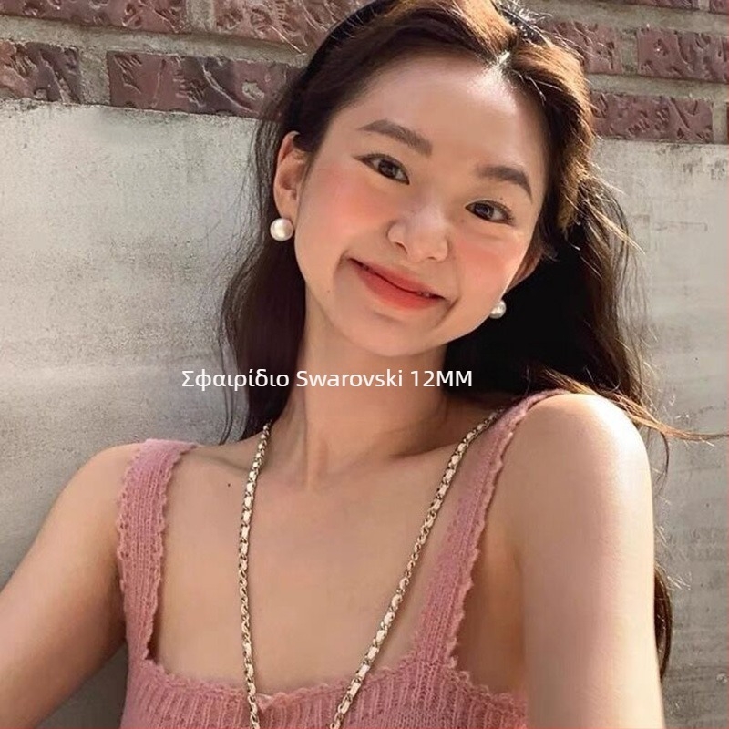 Στρογγυλά σκουλαρίκια με έντονο φως και κλασικό ρετρό κλιπ αυτιών από μαργαριτάρι Shi Jia, απωθητικό κουνουπιών, χωρίς οπές για τα αυτιά