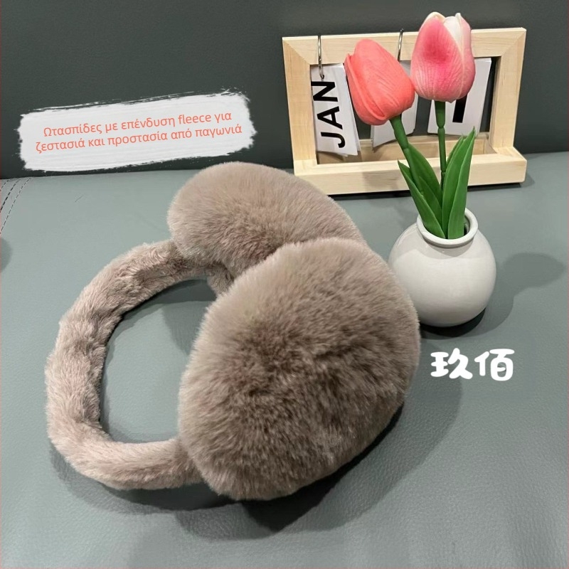 Ζεστές χειμωνιάτικες ωτοασπίδες, γυναικεία, χαριτωμένη θήκη αυτιών για φοιτητές σε κορεατικό στιλ, χειμωνιάτικες ωτοασπίδες, βελούδινες, αντιψυκτικές, μη πτυσσόμενες
