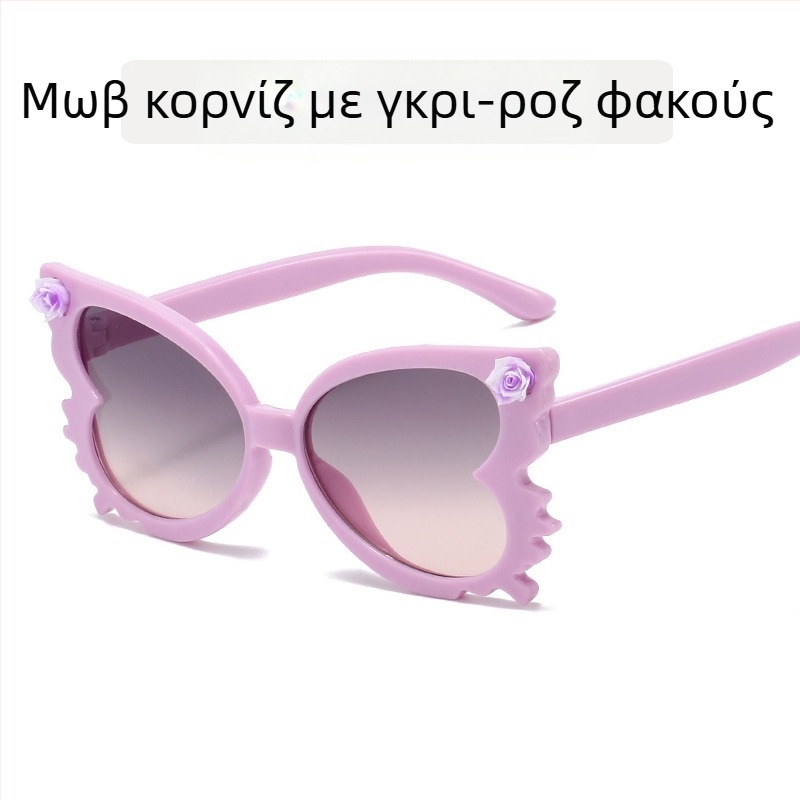 Χαριτωμένα γυαλιά ηλίου μωρού με λουλούδια, γυναικεία μόδα, παιδικά γυαλιά ηλίου σε χρώμα καραμέλας, μοντέρνα διακοσμητικά γυαλιά ηλίου για παιδιά σε σχήμα πεταλούδας