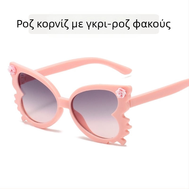 Χαριτωμένα γυαλιά ηλίου μωρού με λουλούδια, γυναικεία μόδα, παιδικά γυαλιά ηλίου σε χρώμα καραμέλας, μοντέρνα διακοσμητικά γυαλιά ηλίου για παιδιά σε σχήμα πεταλούδας