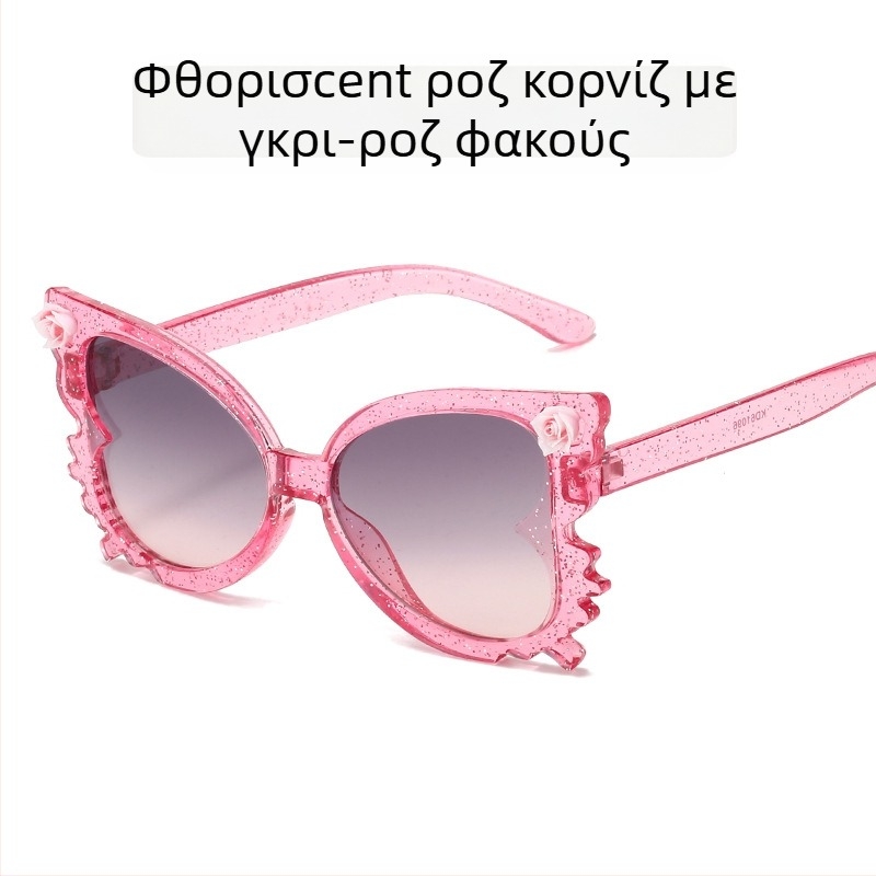 Χαριτωμένα γυαλιά ηλίου μωρού με λουλούδια, γυναικεία μόδα, παιδικά γυαλιά ηλίου σε χρώμα καραμέλας, μοντέρνα διακοσμητικά γυαλιά ηλίου για παιδιά σε σχήμα πεταλούδας