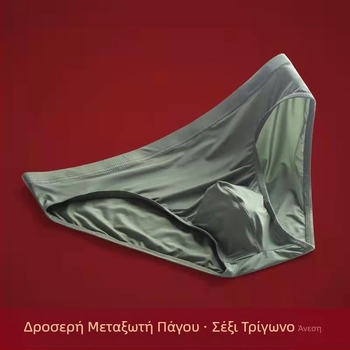 Ανδρικό σλιπ Ice Silk, αναπνεύσιμο, φιλικό προς το δέρμα, γρήγορο στέγνωμα, χαμηλή μέση με αίσθηση πάγου, σέξι καλοκαιρινό, εξαιρετικά λεπτό, διαφανές, διαφανές, με φαρδιά γραμμή.