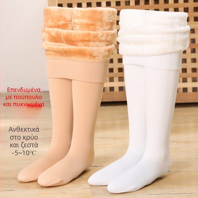 Κολάν χορού για κορίτσια για την άνοιξη, το φθινόπωρο και τον χειμώνα, με επένδυση από φλις και χοντρό ύφασμα, λευκά κολάν ειδικά για μπαλέτο, λεπτό παιδικό καλσόν από φλις