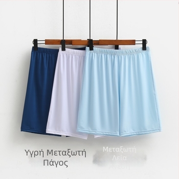 [Υγρό μετάξι πάγου] Νέο καλοκαιρινό εξαιρετικά λεπτό ανδρικό παντελόνι σπιτιού, σορτς πιτζάμας, αναπνεύσιμο, δροσερό, ελαστικό παντελόνι παραλίας