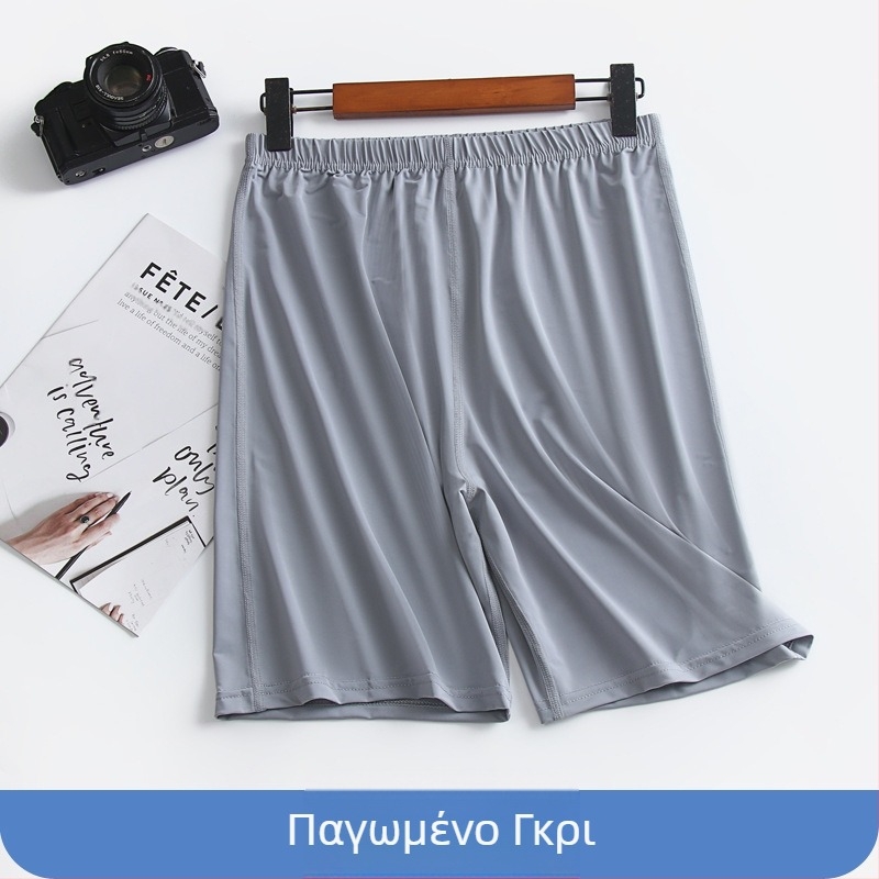 [Υγρό μετάξι πάγου] Νέο καλοκαιρινό εξαιρετικά λεπτό ανδρικό παντελόνι σπιτιού, σορτς πιτζάμας, αναπνεύσιμο, δροσερό, ελαστικό παντελόνι παραλίας