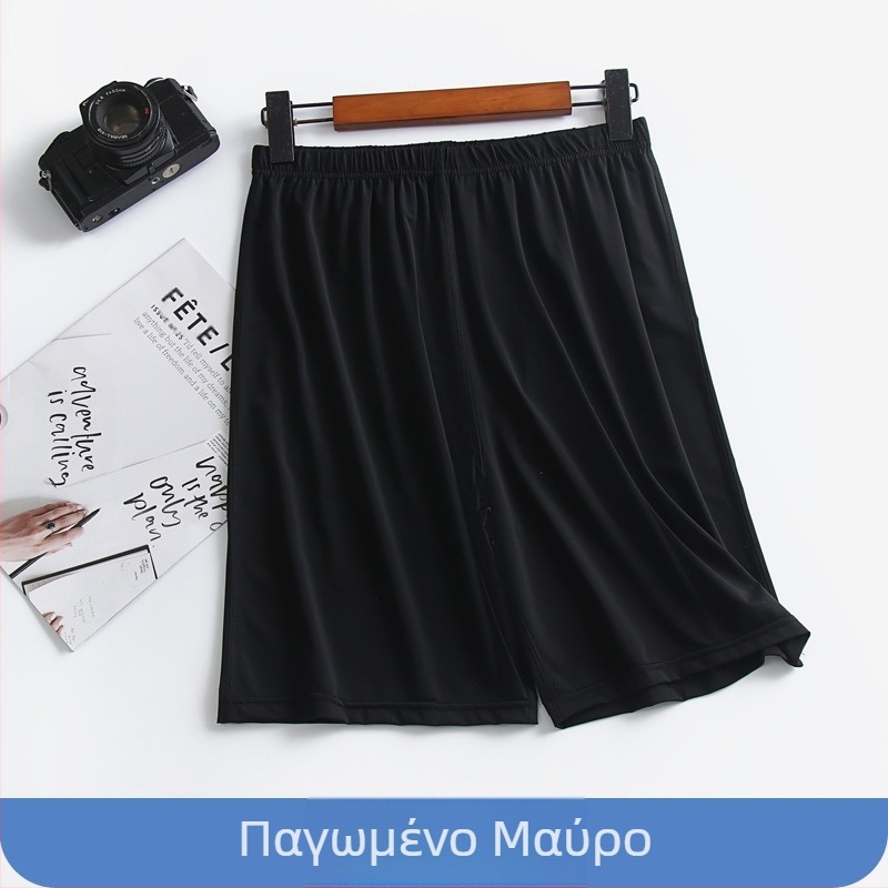 [Υγρό μετάξι πάγου] Νέο καλοκαιρινό εξαιρετικά λεπτό ανδρικό παντελόνι σπιτιού, σορτς πιτζάμας, αναπνεύσιμο, δροσερό, ελαστικό παντελόνι παραλίας