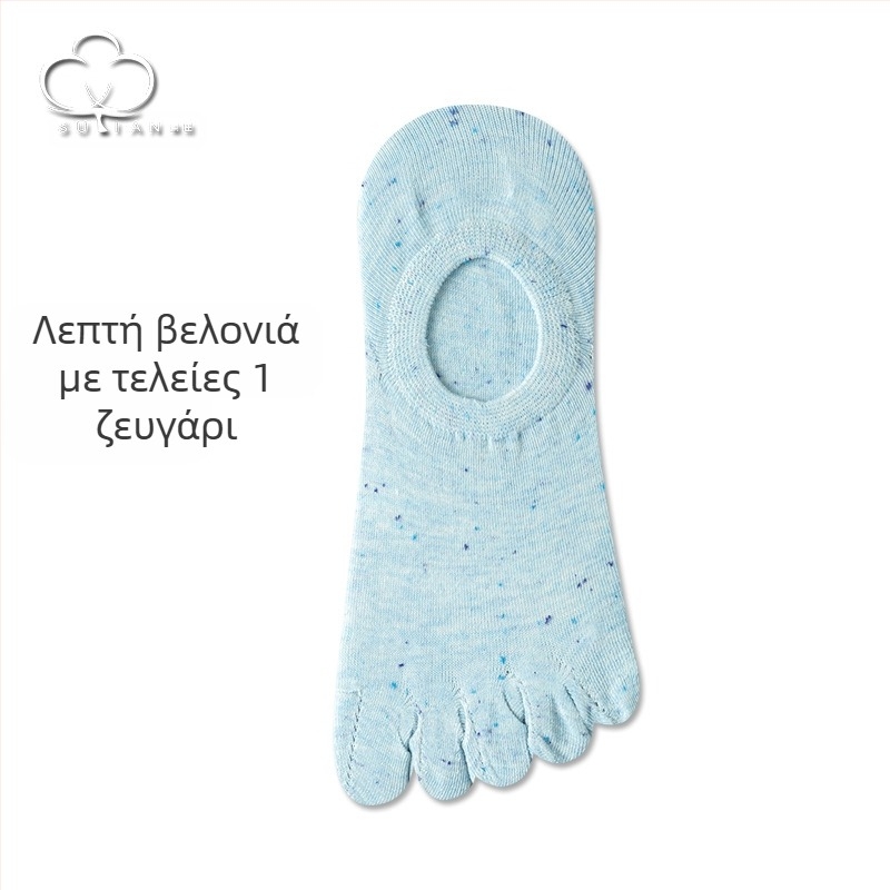 Κάλτσες με πέντε δάχτυλα από νήματα με κουκκίδες, λεπτές καλοκαιρινές κάλτσες για γυναίκες, κάλτσες για βάρκα, κάλτσες με ρηχό στόμα, αόρατες κάλτσες σε ιαπωνικό στιλ, χαριτωμένες κάλτσες με βαμβακερά δάχτυλα