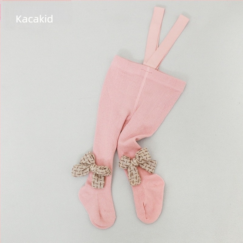 Αυστηρή επιλογή από κολάν με ψηλή μέση και προστασία στην κοιλιά για μωρά με λουράκια για την άνοιξη και το φθινόπωρο, μονόχρωμα κολάν Pit