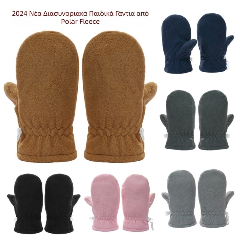 Νέα διασυνοριακά παιδικά γάντια polar fleece μωρά γάντια προσθέτουν χοντρά μονόχρωμα μωρά γάντια χειμερινά γάντια