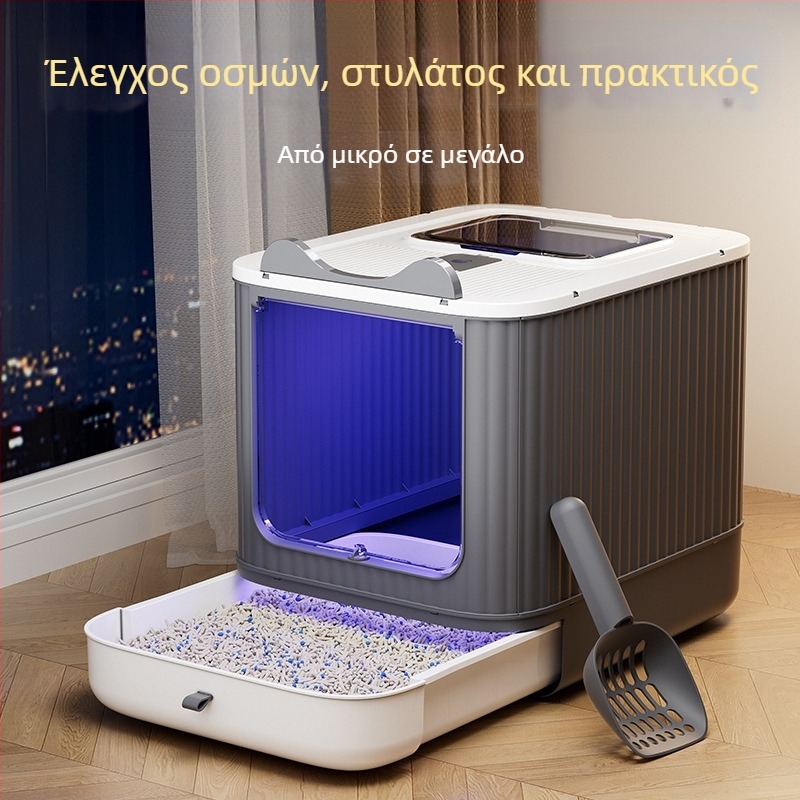 Μεγάλη άμμος για γάτες με αποστείρωση και αντιπυρετικά χαρακτηριστικά, Κατάλληλη για γατάκια, Ανθεκτικά στις οσμές είδη για γάτες, Εξαιρετικά μεγάλη τουαλέτα για γάτες