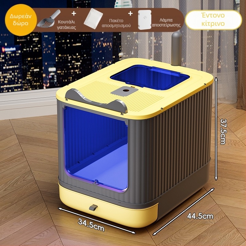 Μεγάλη άμμος για γάτες με αποστείρωση και αντιπυρετικά χαρακτηριστικά, Κατάλληλη για γατάκια, Ανθεκτικά στις οσμές είδη για γάτες, Εξαιρετικά μεγάλη τουαλέτα για γάτες