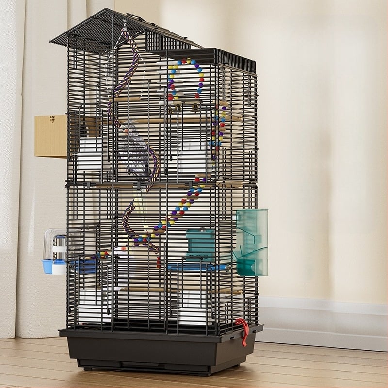 Κλουβί παπαγάλων πουλιών μεγάλο διαστημικό συρματόπλεγμα οικιακής διακοσμητικής βίλας Xuanfeng Peony διώροφη βίλα εξαιρετικά μεγάλο οριζόντιο μεταλλικό κλουβί συρματόπλεγμα