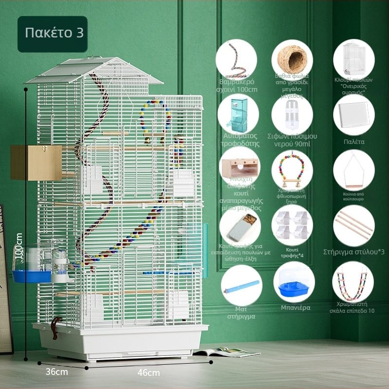 Κλουβί παπαγάλων πουλιών μεγάλο διαστημικό συρματόπλεγμα οικιακής διακοσμητικής βίλας Xuanfeng Peony διώροφη βίλα εξαιρετικά μεγάλο οριζόντιο μεταλλικό κλουβί συρματόπλεγμα