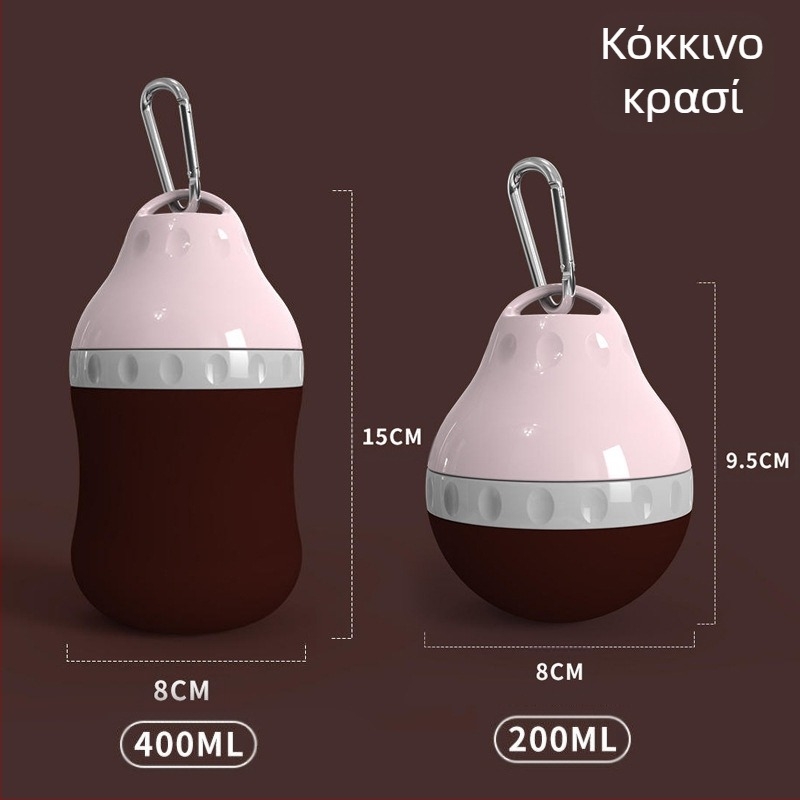 Μπουκάλι πόσιμου νερού για σκύλους Hupu, φορητό σιντριβάνι για περπάτημα σε σκύλους με αρκουδάκι, είδη για εκδρομές κατοικίδιων ζώων, ποτήρι πόσιμου νερού για γάτες