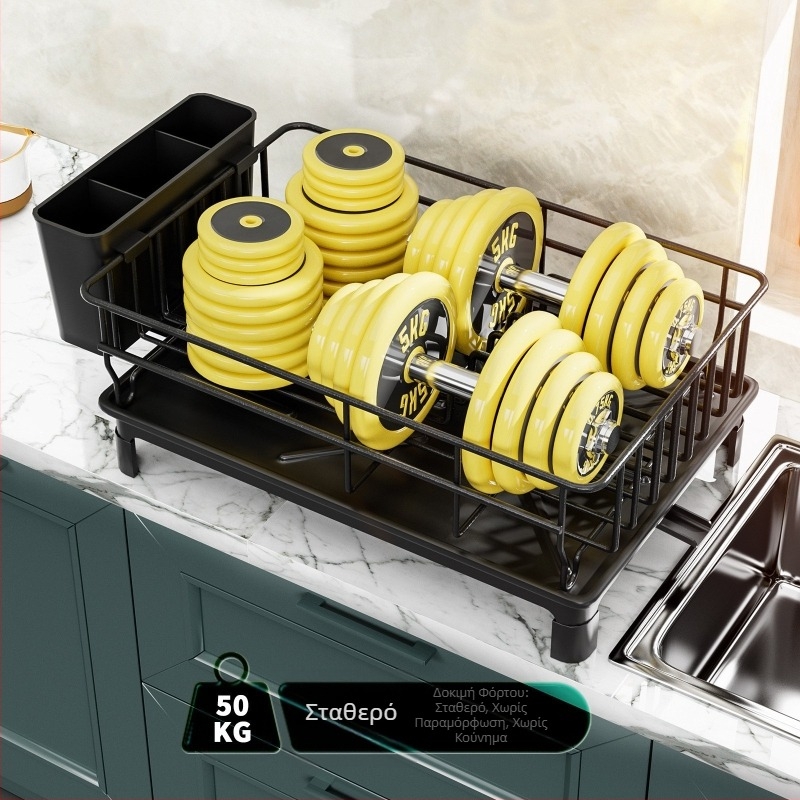 Ράφι αποθήκευσης κουζίνας, πιάτα, πιάτα και ράφια πιάτων, πολυλειτουργική βάση πιάτων για πάγκο, εσωτερικό ντουλάπι για πιάτα και ξυλάκια, ράφι αποστράγγισης Factory Straight