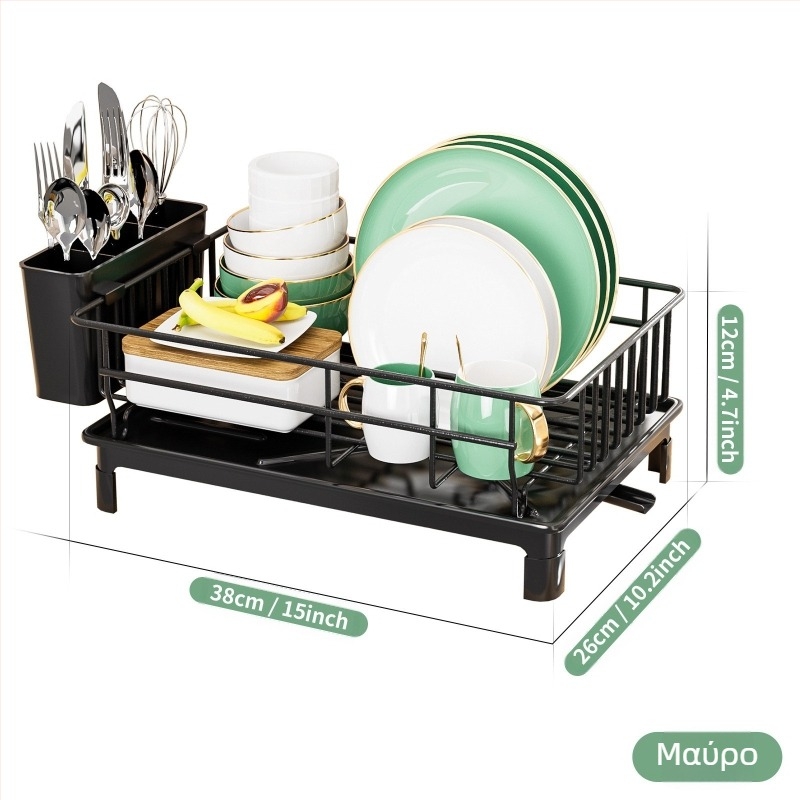 Ράφι αποθήκευσης κουζίνας, πιάτα, πιάτα και ράφια πιάτων, πολυλειτουργική βάση πιάτων για πάγκο, εσωτερικό ντουλάπι για πιάτα και ξυλάκια, ράφι αποστράγγισης Factory Straight