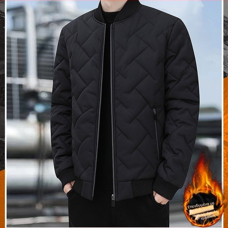 Ανδρικό παλτό American με επένδυση από βαμβάκι Plus Fertilizer Plus Size Winter Coat, ζεστό, casual ανδρικό παλτό με επένδυση από βαμβάκι, ανδρικό μπουφάν με κάθετο γιακά και επένδυση από βαμβάκι