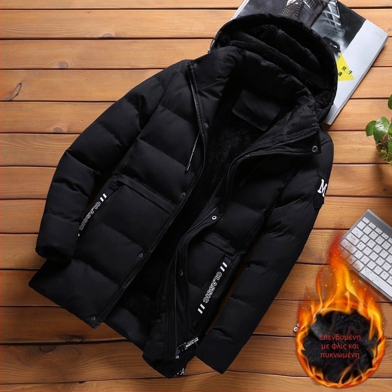 Ρούχα για μεσήλικες και ηλικιωμένους πατέρες, ανδρικά χειμωνιάτικα ρούχα, με επένδυση από φλις, χοντρό, ζεστό, άνετο, βαμβακερό μπουφάν, ανδρικά ρούχα για πατέρες