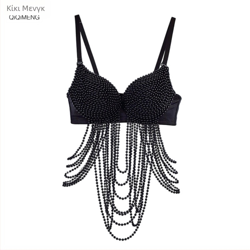 Ευρωπαϊκό και αμερικανικό φεστιβάλ μουσικής νυχτερινών κέντρων σε διασυνοριακό επίπεδο, σέξι σουτιέν με μαργαριτάρια, φούντα ψαροκόκαλο, μόδα, γλυκό πικάντικο ροκ στυλ, νυχιών με χάντρες