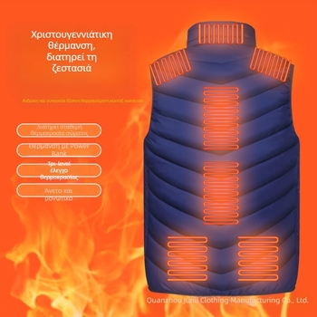 Γιλέκο Νεανικής Ζώνης 9 με Έξυπνη Φόρτιση για Άνδρες, Αμάνικο Κολάρο με Ηλεκτρική Θέρμανση, Γιλέκο Θέρμανσης για Μεσήλικες και Ηλικιωμένους