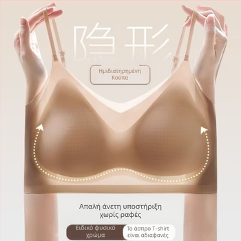 Σουτιέν χωρίς μπανέλες με ενίσχυση για μεγάλο στήθος, ελαχιστοποίηση εμφάνισης, πλευρική στήριξη, σύσφιξη και ανόρθωση, εφέ αδυνατίσματος, αναβαθμισμένη έκδοση