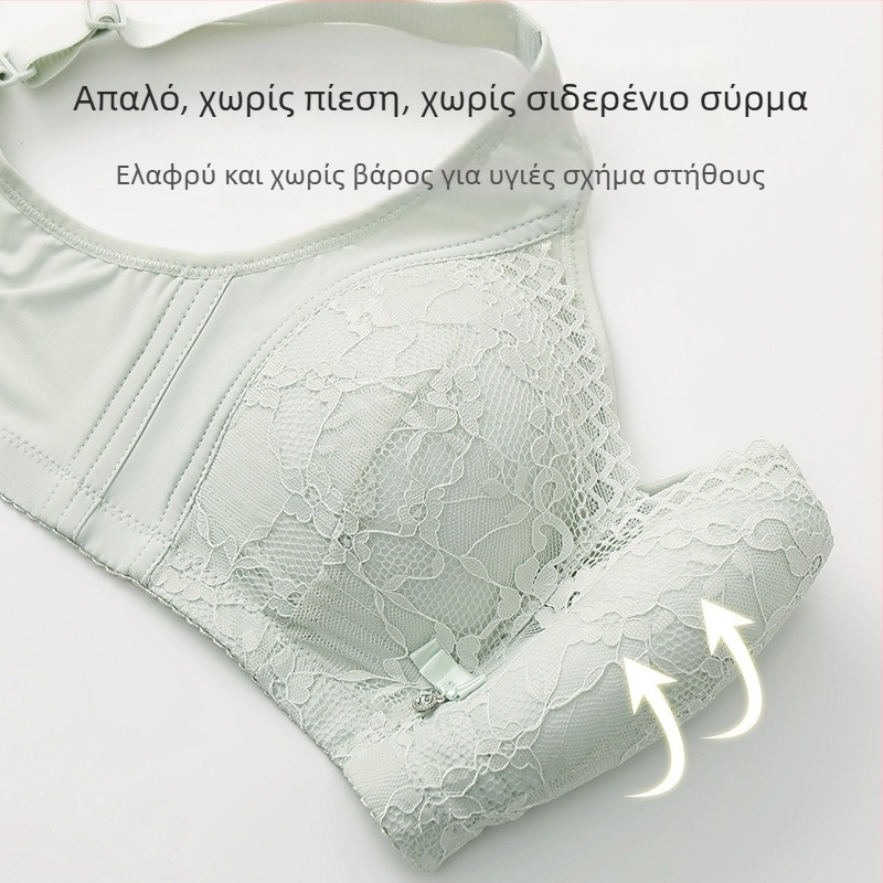 Διασυνοριακό Νέο plus size Άνετο, Αναπνεύσιμο, Ελαφρύ Εσώρουχο χωρίς Σωλήνες, Χωρίς Ατσάλινο Δαχτυλίδι, Συσπειρώνοντας Όμορφη Πλάτη, Σουτιέν με Δαχτυλίδι από Μη Ατσάλι