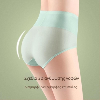 Meiya Ting Ice Silk Cool Feet Big Mouth Γυναικεία Εσώρουχα Καλοκαιρινά Ελαφριά, Διαπερατά Βαμβακερά Εσώρουχα Ψηλής Μέσης για την Κοιλιά, με Χρώμα