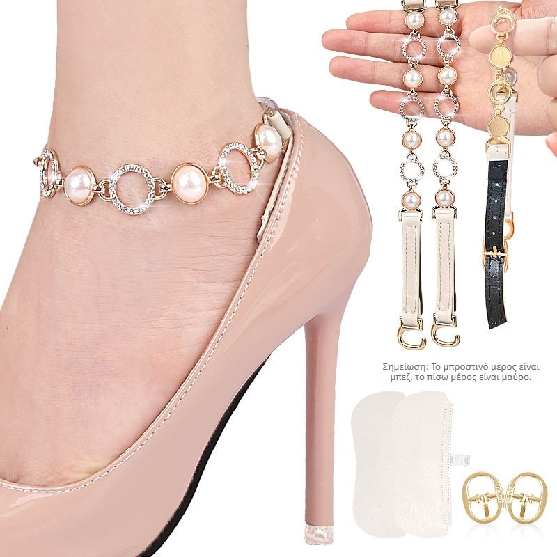 Ψηλοτάκουνα μποτάκια Four-Leaf Clover Daisy με κορδόνια, ρυθμιζόμενη ζώνη στήριξης χωρίς εγκατάσταση και αόρατη ζώνη στερέωσης για την αποφυγή πτώσης της φτέρνας