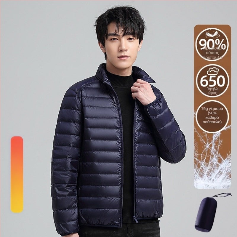 Νέο Εθνικό Πρότυπο] Ανδρικό και Γυναικείο Μπουφάν από Πούπουλα, Ελαφρύ Κολάρο με Στάση 6001 Προστασία από το Κρύο