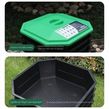 Διασυνοριακό κουτί αναπαραγωγής οικιακών γεωσκωλήκων κοπριά απόβλητων κουζίνας κουβάς κομποστοποίησης γεωσκωλήκων δίσκος πολλαπλών εργασιών κουτί αναπαραγωγής γεωσκωλήκων
