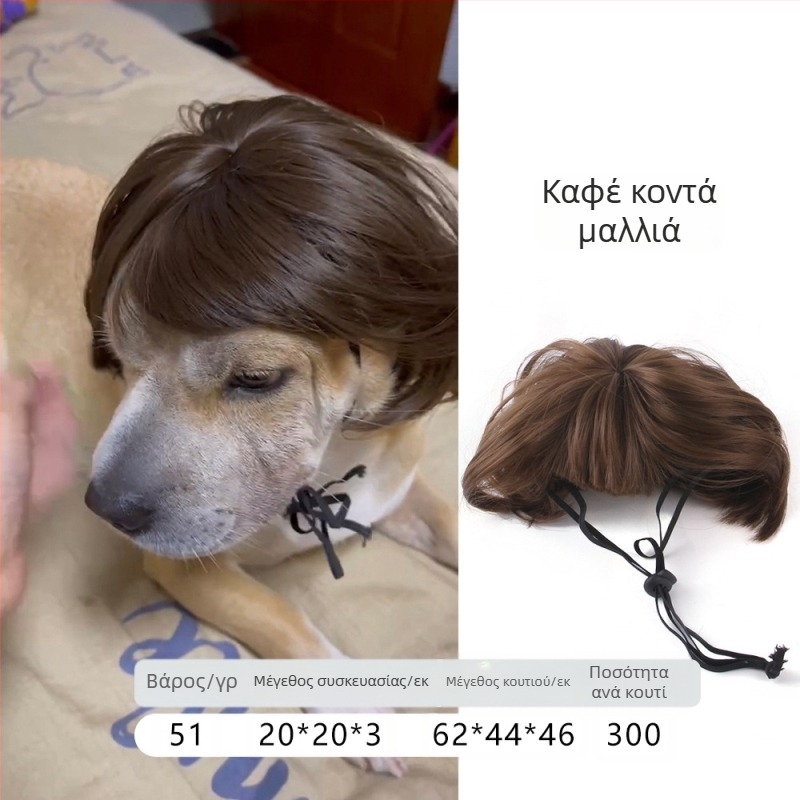 Περούκα για κατοικίδια, κόμμωση, σκύλος, γάτα, κομψές αφέλειες, εκρηκτικό κεφάλι, φόρεμα με αρκουδάκι, αστεία είδη διακοπών
