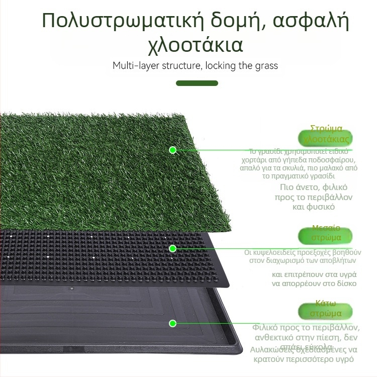 Διασυνοριακή κοκκώδης τουαλέτα σκύλου Μεγάλη και μεσαία μικρής κλίμακας προσομοίωση γκαζόν Τριστρωματική τουαλέτα σκύλου με σταθερό σημείο εκπαίδευσης Ψεύτικη τουαλέτα γκαζόν