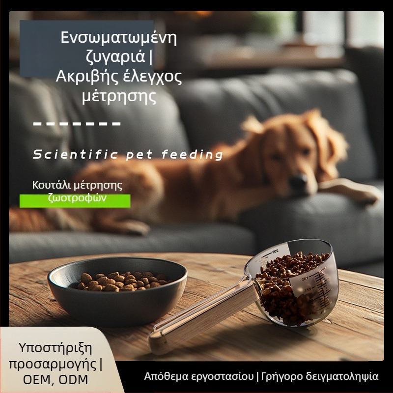 Νέο κουτάλι τροφής για γάτες με ξύλινη λαβή, κουτάλι τροφής για γάτες με κλιπ, προμήθειες για γάτες και σκύλους, φτυάρι φαγητού, κουτάλι τροφής για σκύλους, προμήθειες κατοικίδιων ζώων