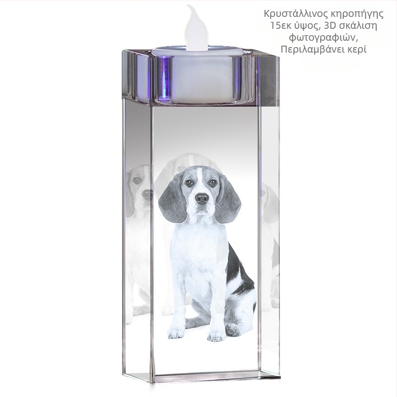 Διασυνοριακά κρυστάλλινα στολίδια κηροπήγιου για κατοικίδια, ζευγάρια, αναμνηστική φωτογραφία, σύνθεση δείπνου υπό το φως των κεριών, σκανδιναβικά ρομαντικά στολίδια σαλονιού