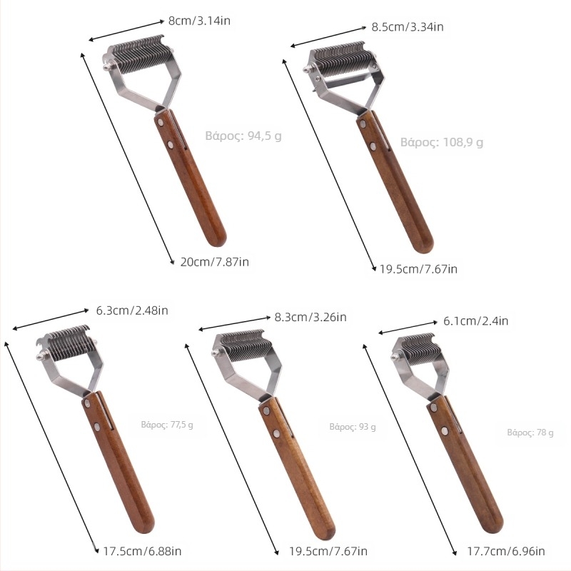 Χτένα για κατοικίδια, χτένα διπλής όψης από ανοξείδωτο ατσάλι, ανοιχτού κόμπου, ειδική χτένα για κατοικίδια, χτένα για σκύλους, χτένα για γάτες με τεχνητή τρίχα