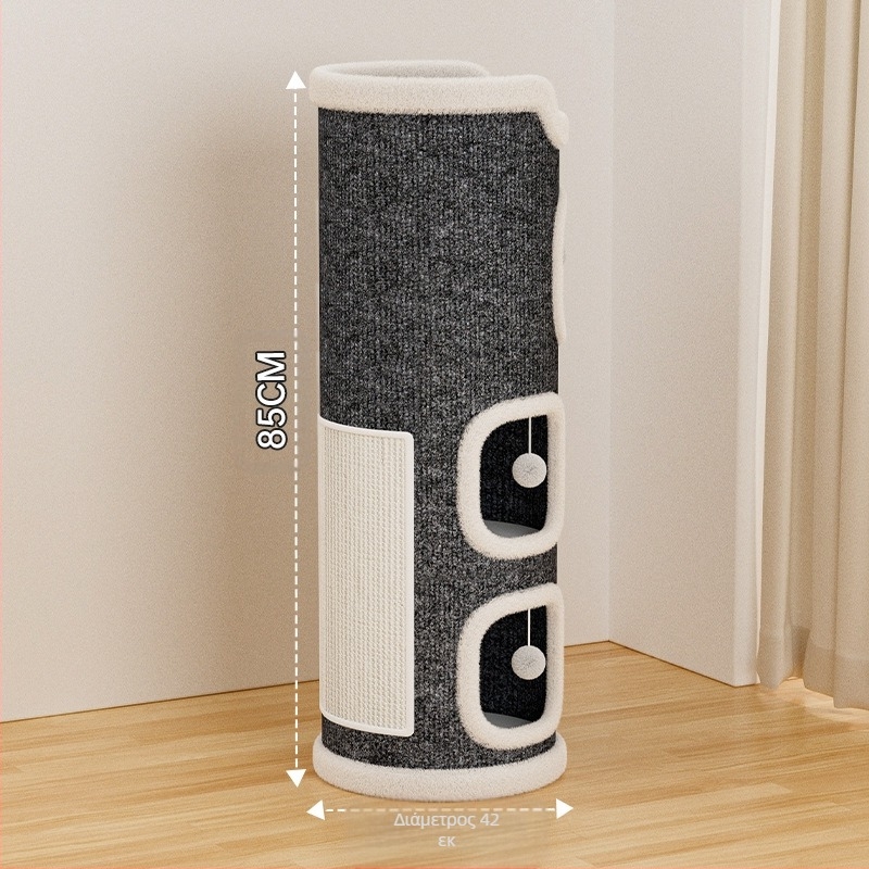 Φωλιά γάτας Πλαίσιο αναρρίχησης για γάτες Δέντρο γάτας Ξυστό για γάτες Ενσωματωμένο Τέσσερις εποχές Παγκόσμιο Χειμερινό Ζεστό Ημικλειστό Σιζάλ Βαρέλι Διπλής στρώσης Φωλιά γάτας